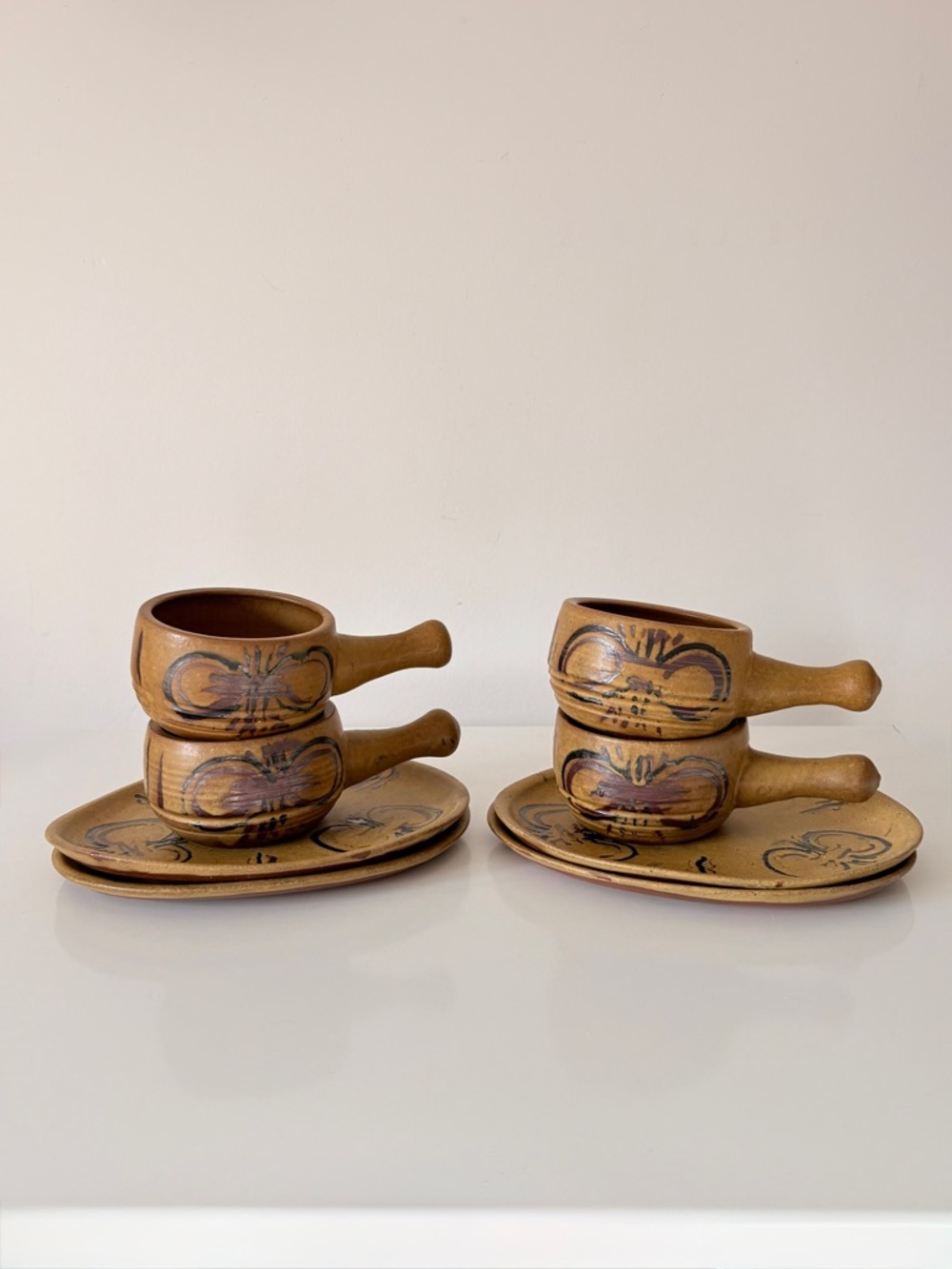 Pinecroft Pottery Soup & Sandwich Sets Canadian Rustic Cabin Stoneware Pottery - Picture 4 of 14
